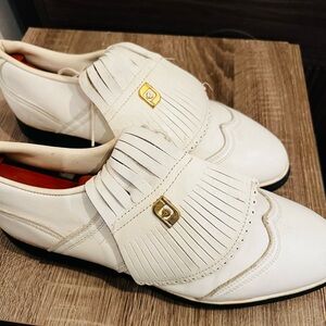 FootJoy White Loafers with Gold Detail vintage classic